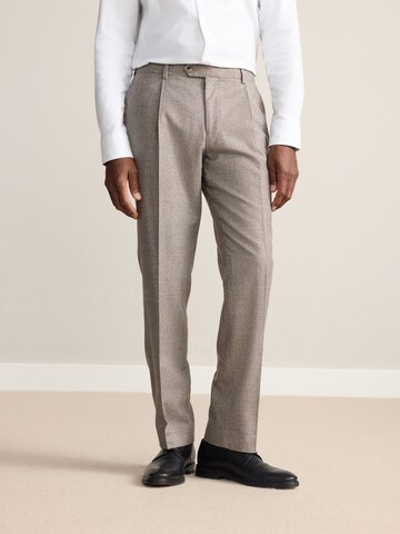 Next Regular Pleated Pants in Brown: front