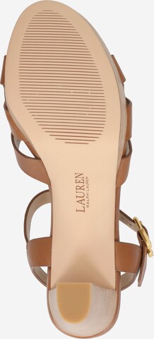 Lauren Ralph Lauren Páskové sandály 'Soffia' – hnědá