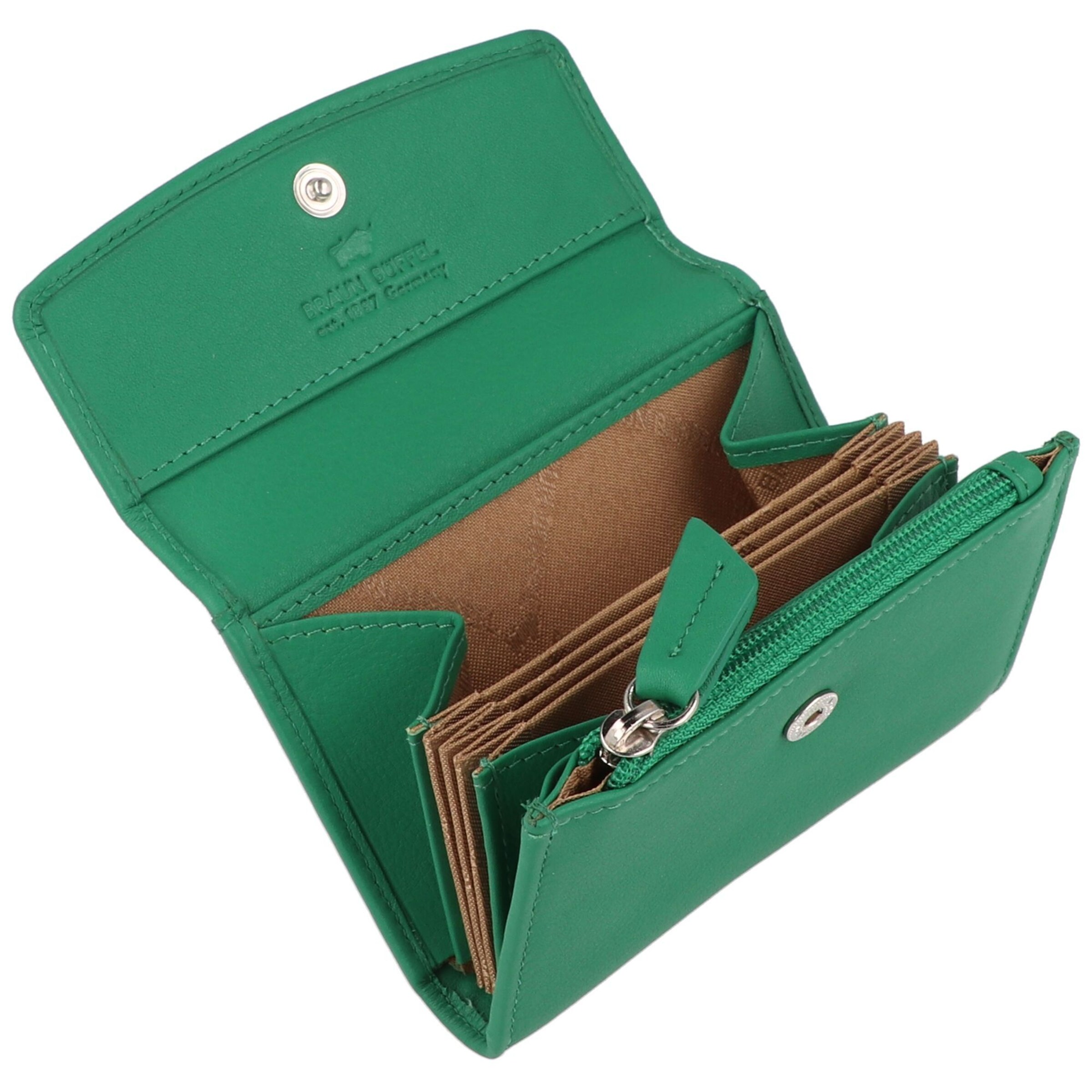Braun Büffel Wallet 'Joy' in Green