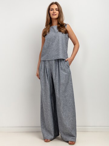 TESSITA Wide Leg Hose in Blau