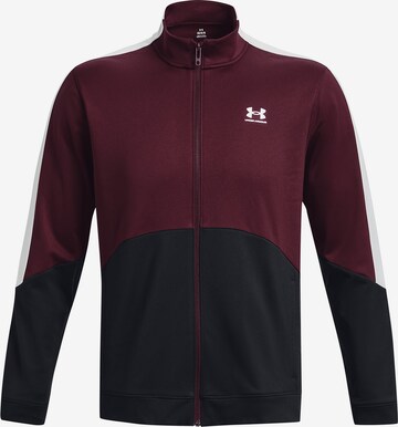 UNDER ARMOUR Athletic Zip-Up Hoodie in Red: front