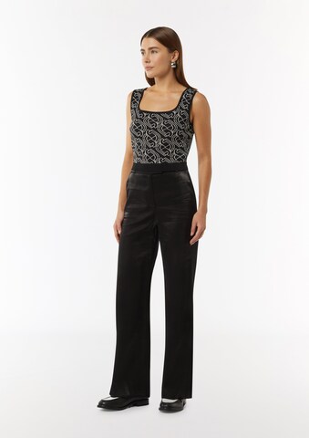 COMMA Wide Leg Hose in Schwarz: Vorderseite