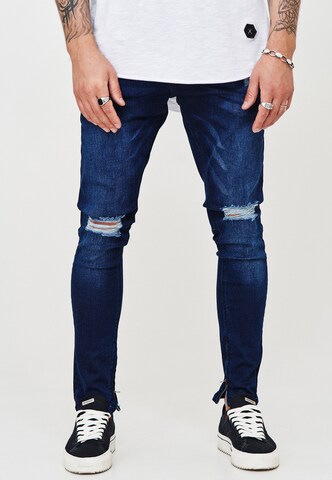 behype Slim fit Jeans 'SPIKE' in Blue: front
