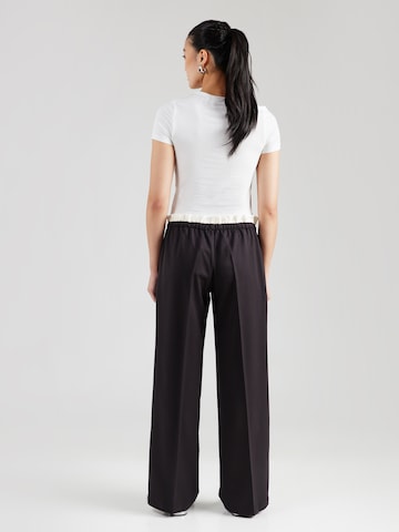 Wide Leg Pantalon à plis Monki en noir