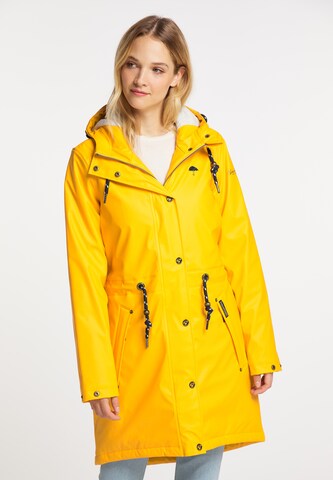 Schmuddelwedda Between-Seasons Coat in Yellow: front