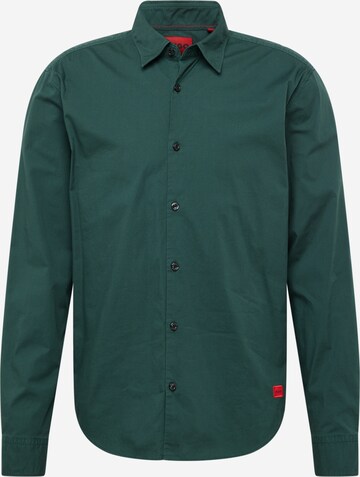 HUGO Button Up Shirt 'Ermo' in Green: front