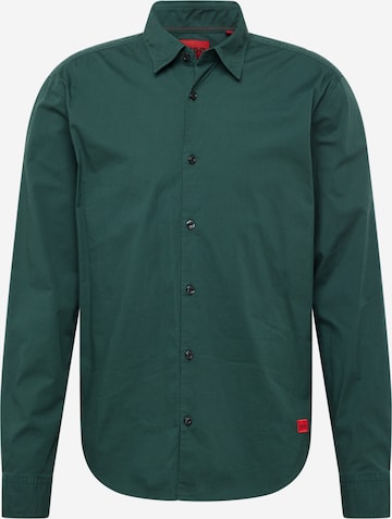 HUGO Red Button Up Shirt 'Ermo' in Green: front