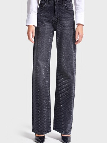 IT'S BASIC Regular Jeans 'EMMA Straight High Rise' in Zwart