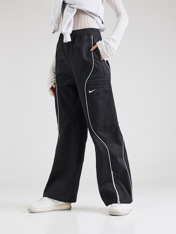 Nike Sportswear Wide leg Byxa 'STREET' i svart: framsida