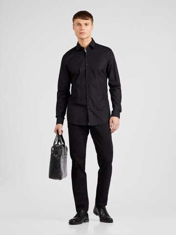 HUGO Red - Slim Fit Camisa 'Koey' em preto