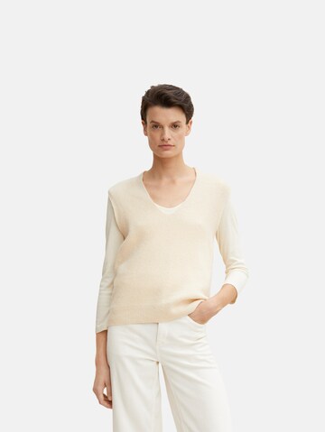 Pull-over TOM TAILOR en beige : devant