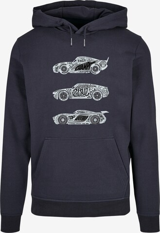 ABSOLUTE CULT Sweatshirt 'Cars - Text Racers' in Blauw: voorkant