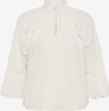 Kaffe Bluse 'KAFlora' i hvid: forside
