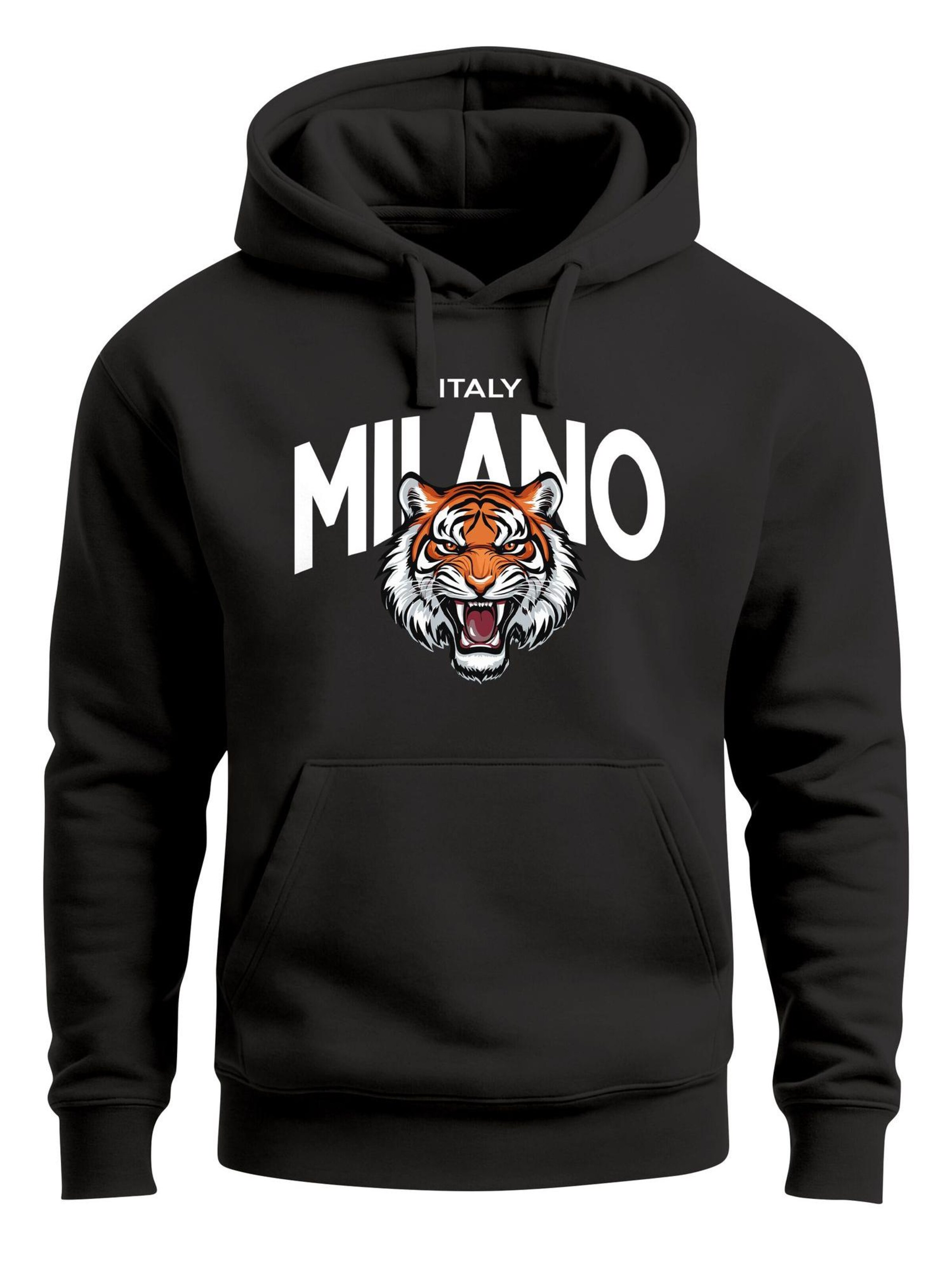 Neverless Sweatshirt 'Milano Tiger'‌ in Schwarz: Vorderseite