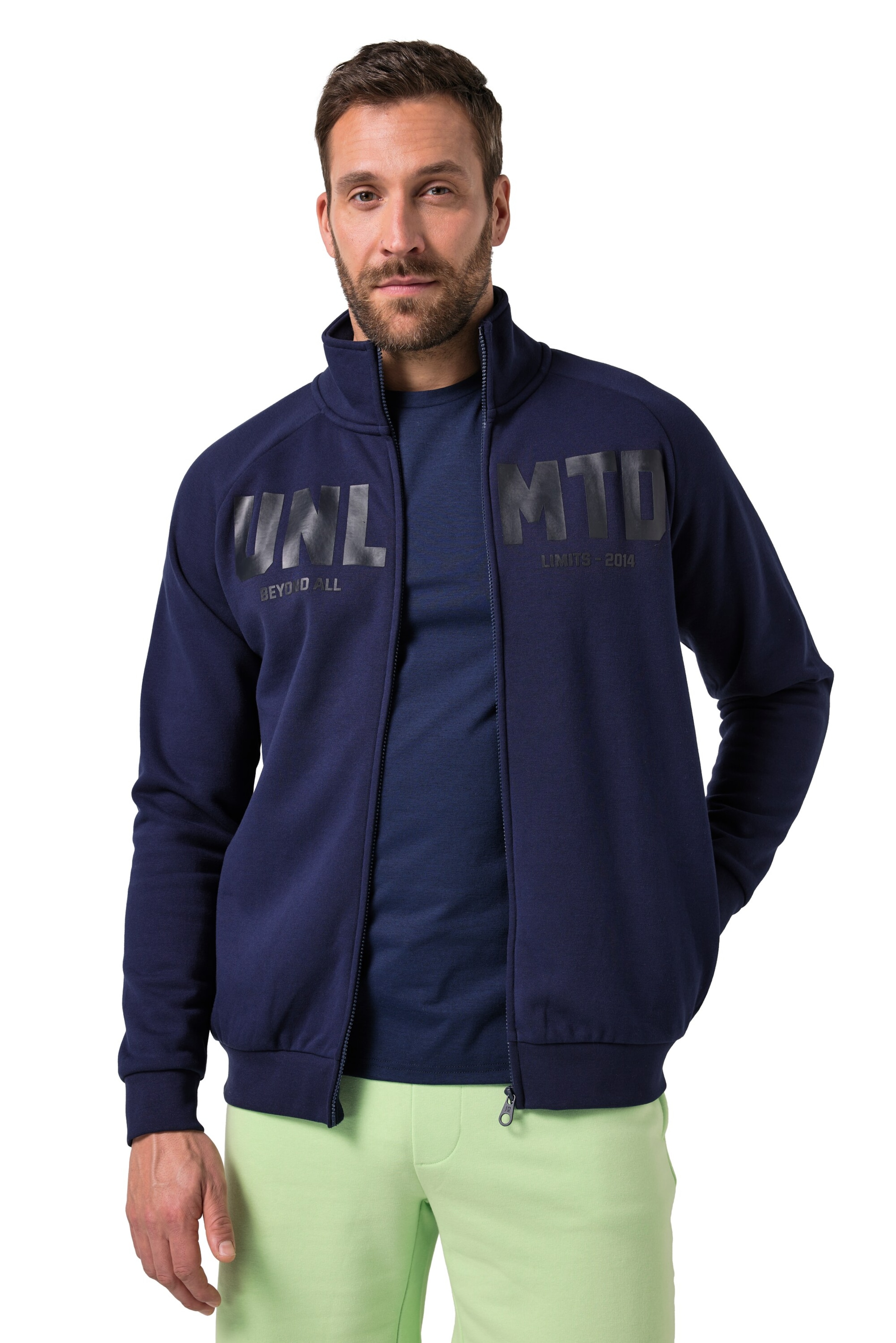 JAY-PI Zip-Up Hoodie in Blue: front