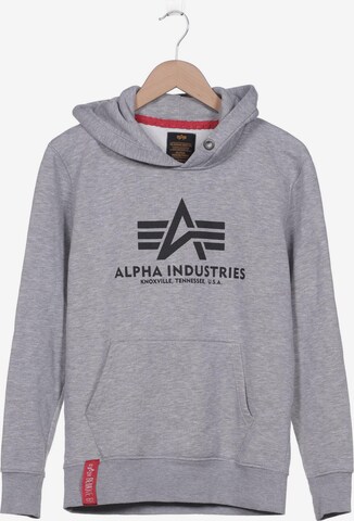 ALPHA INDUSTRIES Sweatshirt & Zip-Up Hoodie in S in Grey: front