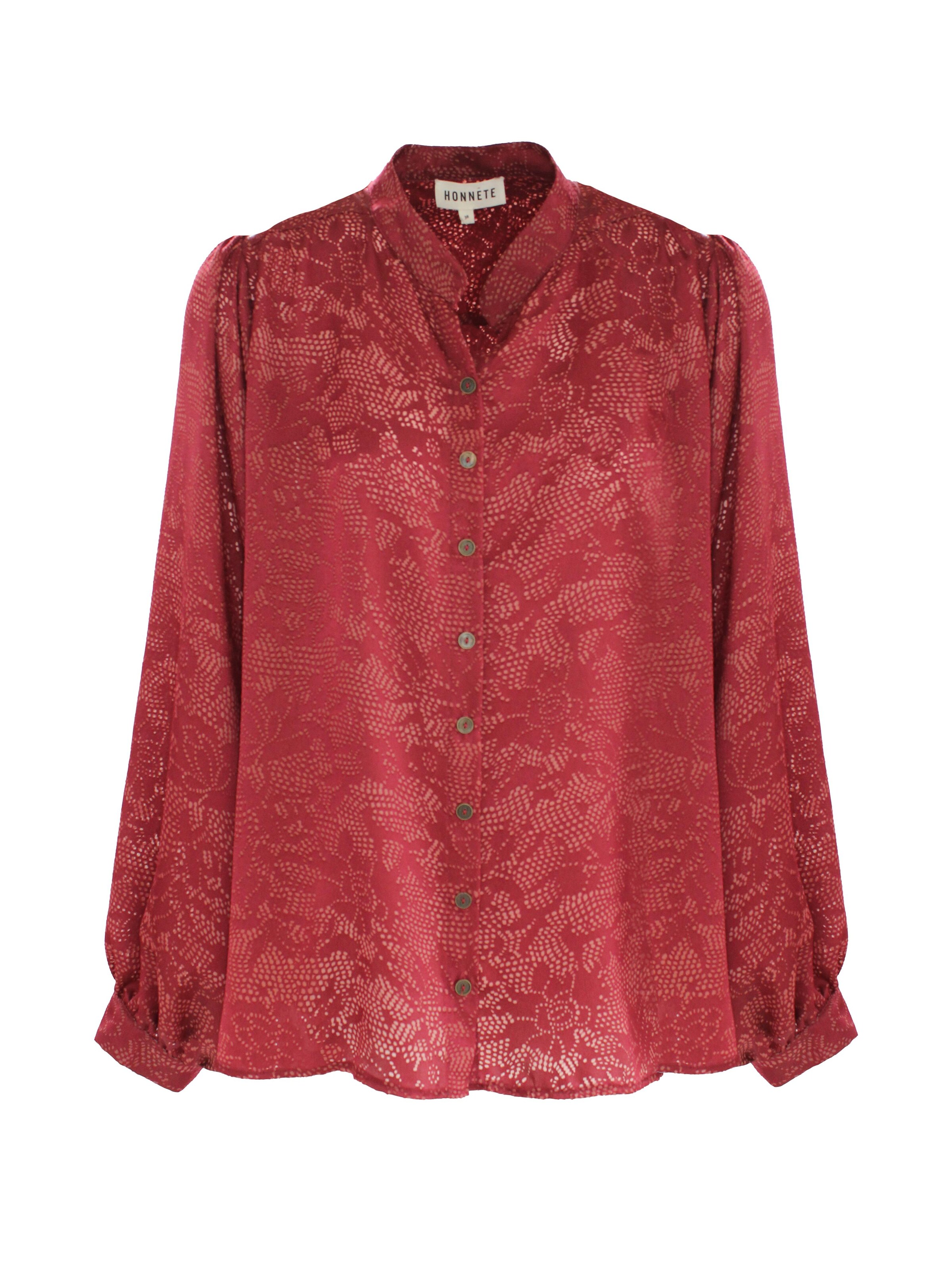 Honnête Atelier Blouse 'Quincy' in Rood