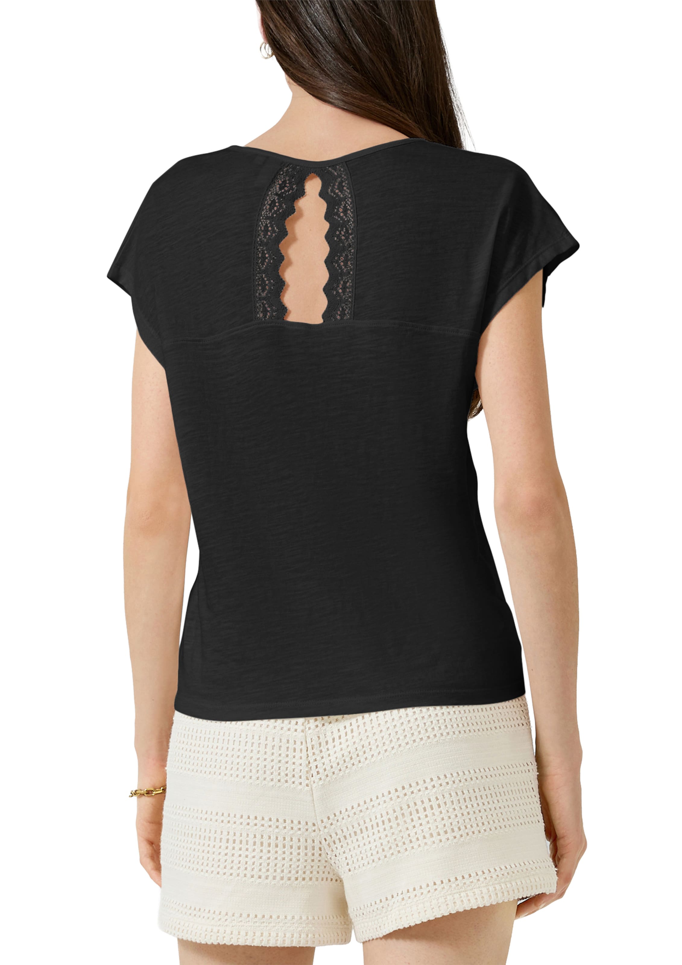 QS T-Shirt in Schwarz