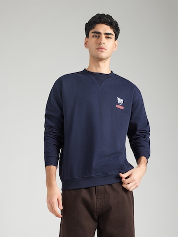 Woodbird Mikina 'Cane Bowl' - Modrá