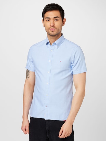 Coupe slim Chemise TOMMY HILFIGER en bleu : devant