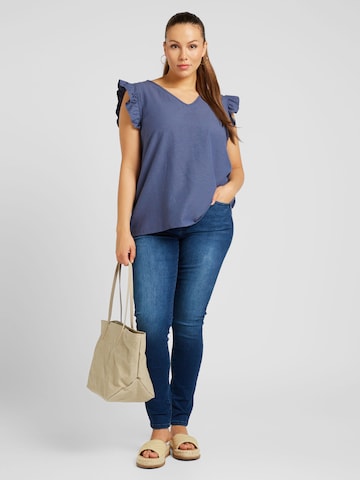 ONLY Carmakoma Blouse 'Jupiter' in Blauw