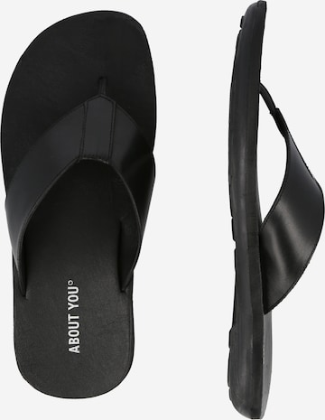 ABOUT YOU T-Bar Sandals 'Jayson' in Black