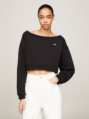 Sweat-shirt 'Essential' Tommy Jeans en noir : devant