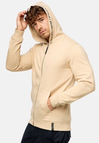 INDICODE JEANS Sweat jacket ' Mobil ' in Beige