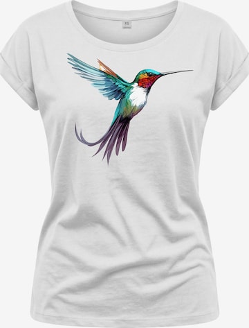 MAKAYA Shirt 'Kolibri' in White: front