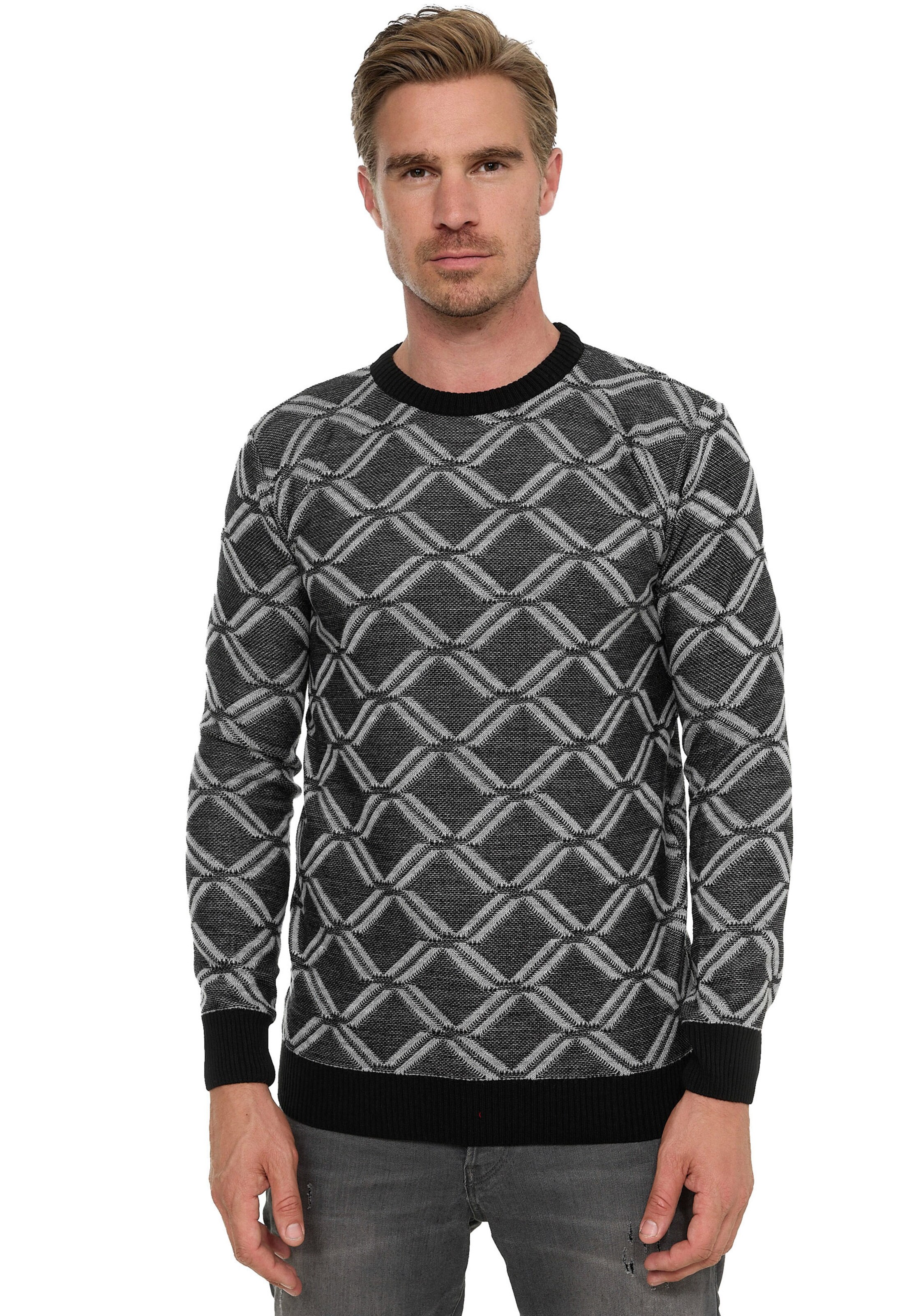 Rusty Neal Pullover in Grau: Vorderseite
