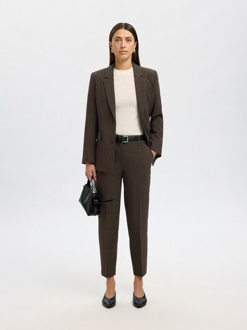 SELECTED Regular Trousers with creases 'SLFRITA-RIA' in Brown