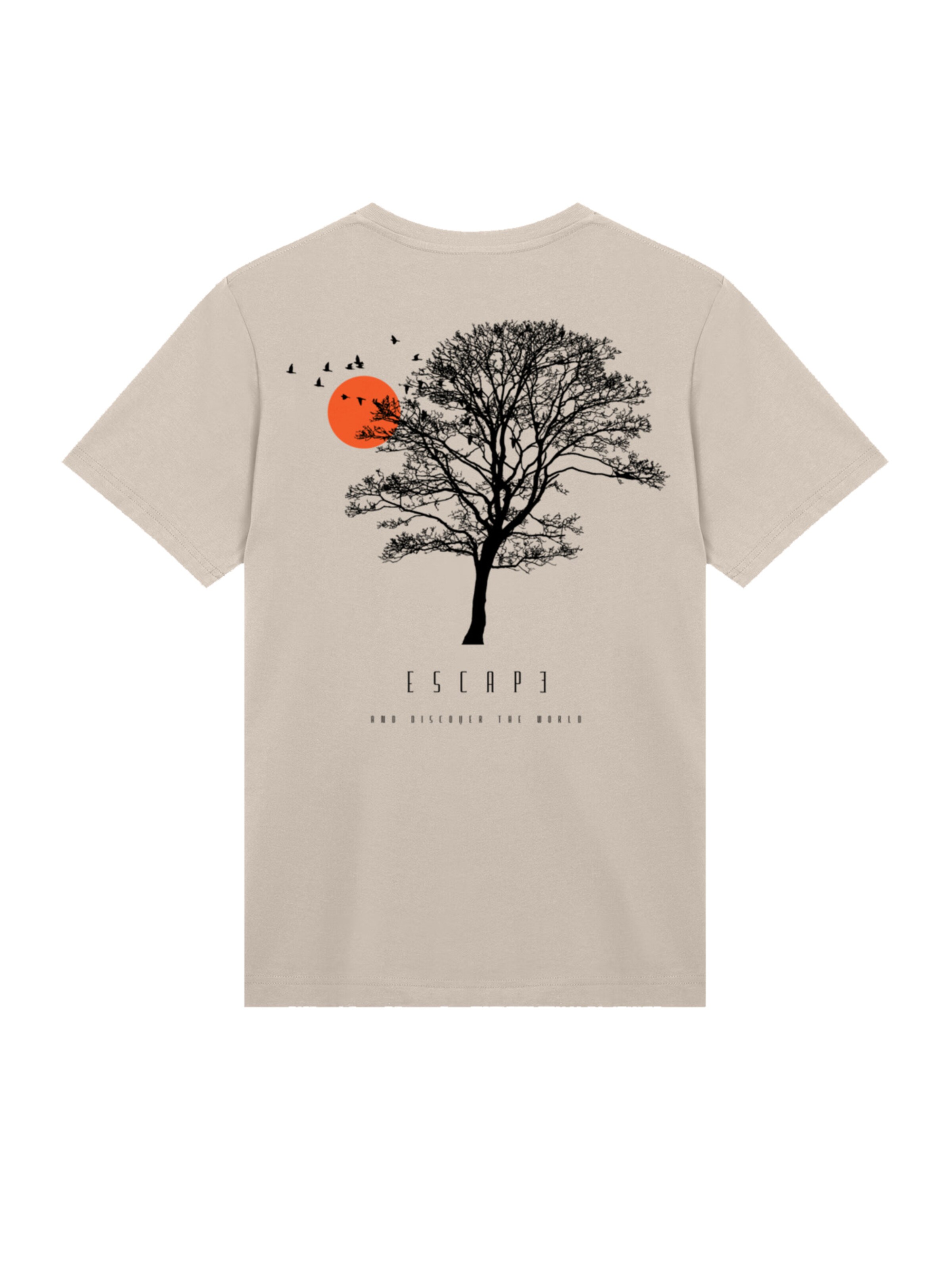 F4NT4STIC Shirt 'Escape Discover The World Tree Birds' in Beige