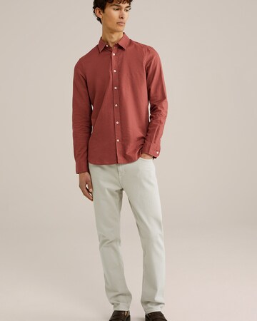 WE Fashion Slim fit Button Up Shirt in Brown