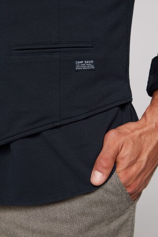 CAMP DAVID Anzugweste aus diagonalem Jersey in Blau