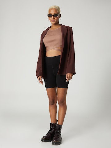 A LOT LESS Knitted Top 'Janina' in Brown