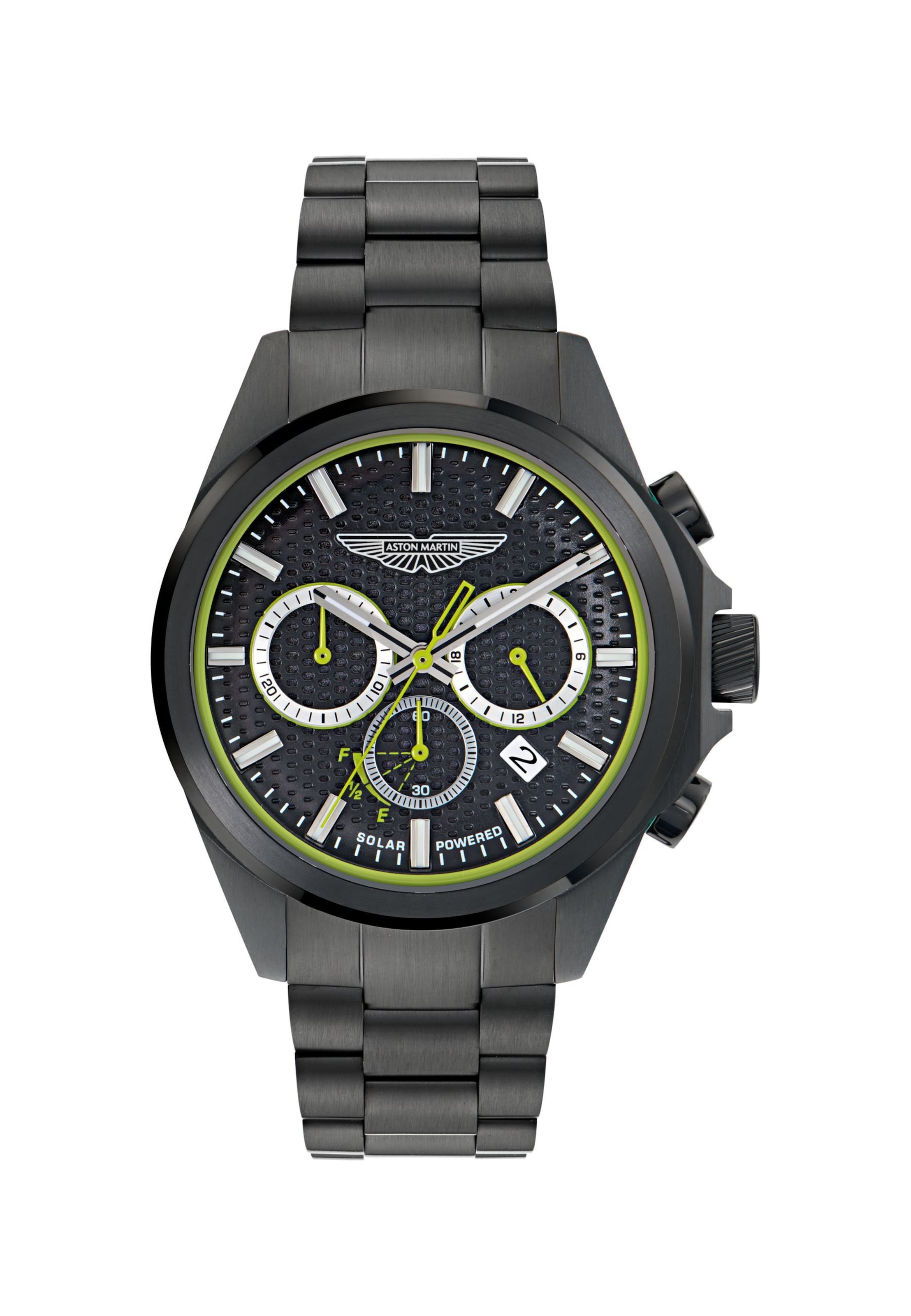 Montre de sport Aston Martin en noir : devant