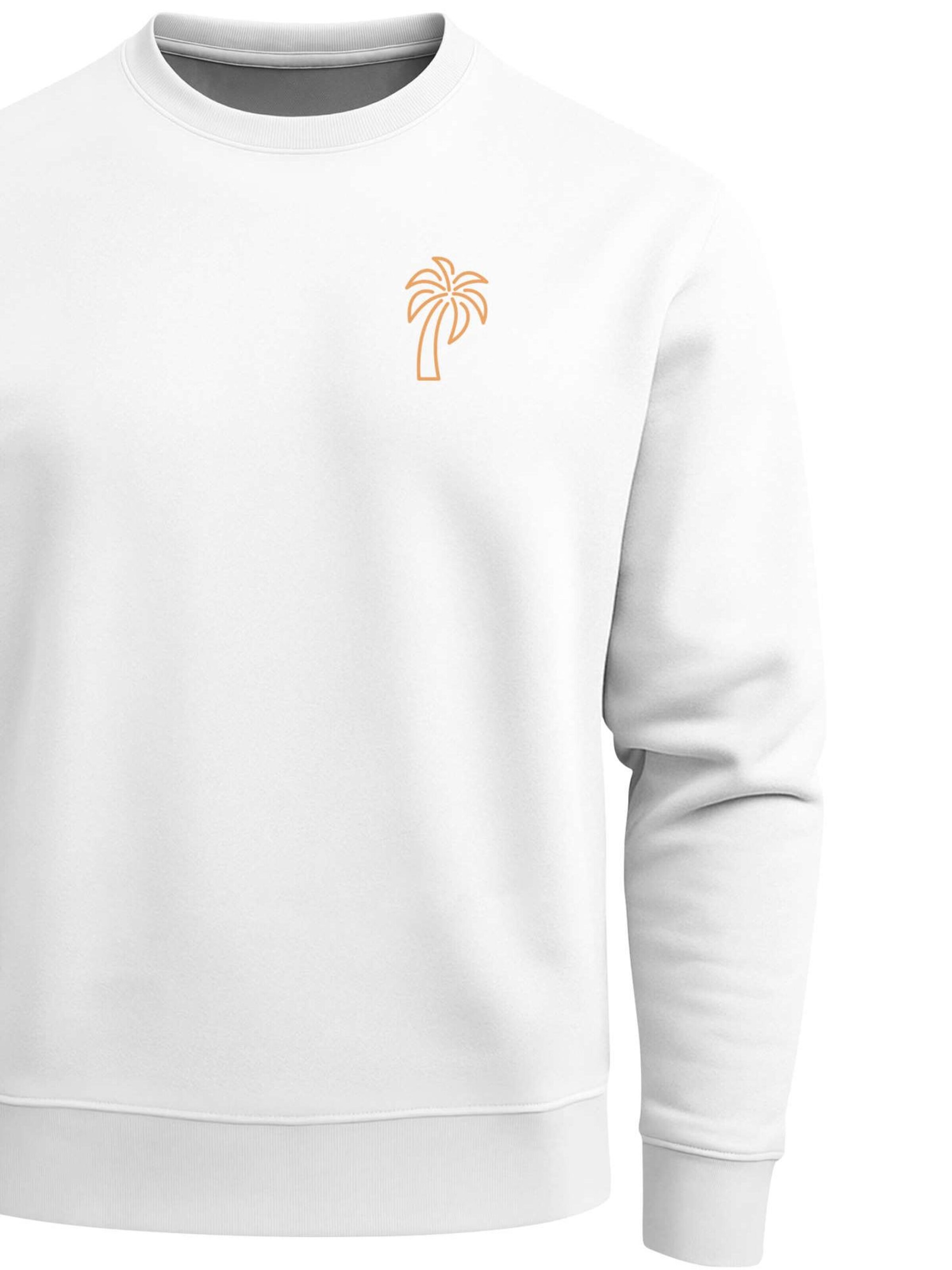 Neverless Sweatshirt 'Palm Lineart Logo'‌ in Weiß