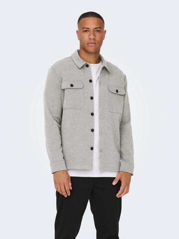 Only & Sons Regular fit Overhemd 'ONSNEW KODYL' in Grijs: voorkant