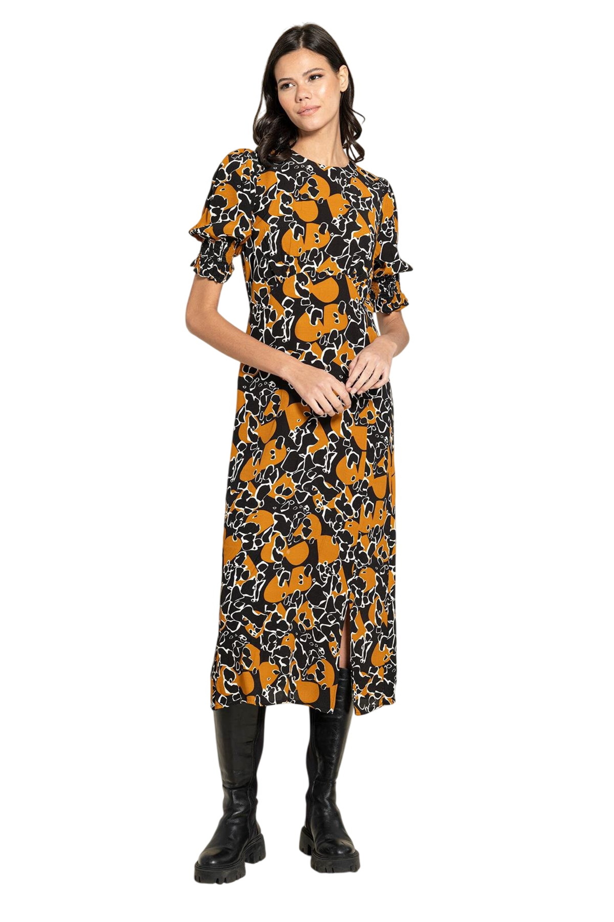 For You Moda Dress in Yellow: front