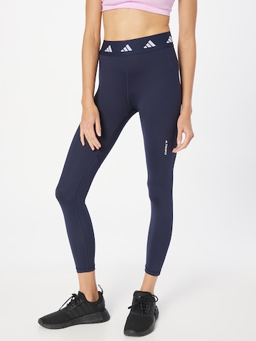 Skinny Pantalon de sport 'Techfit' ADIDAS PERFORMANCE en bleu : devant