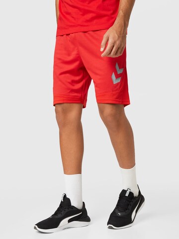 Hummel Regular Sportshorts 'Lead Poly' in Rot: predná strana