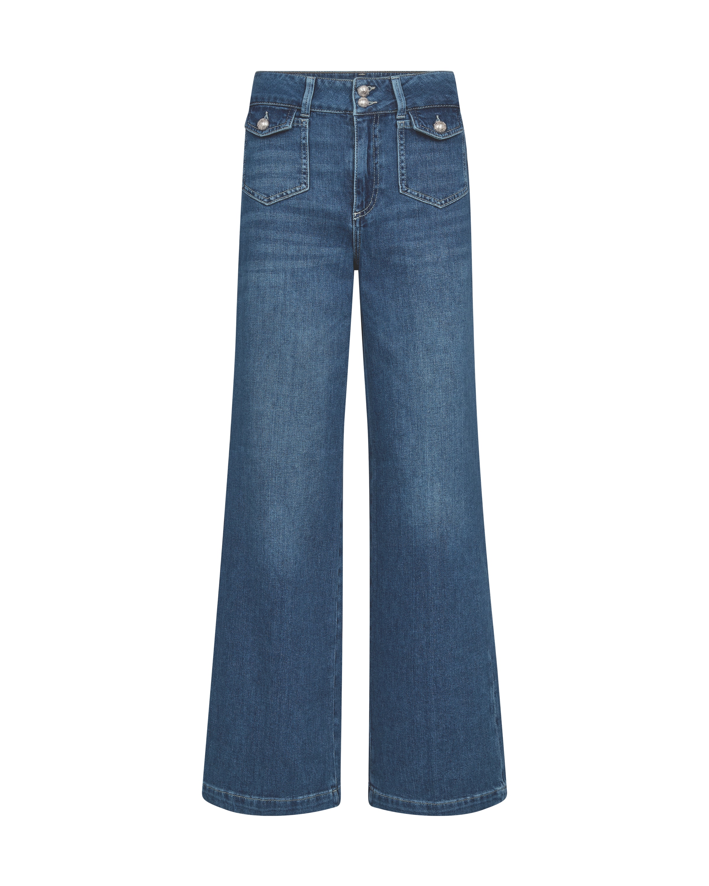 MOS MOSH Wide leg Jeans 'MMColette Nagato' in Blauw: voorkant