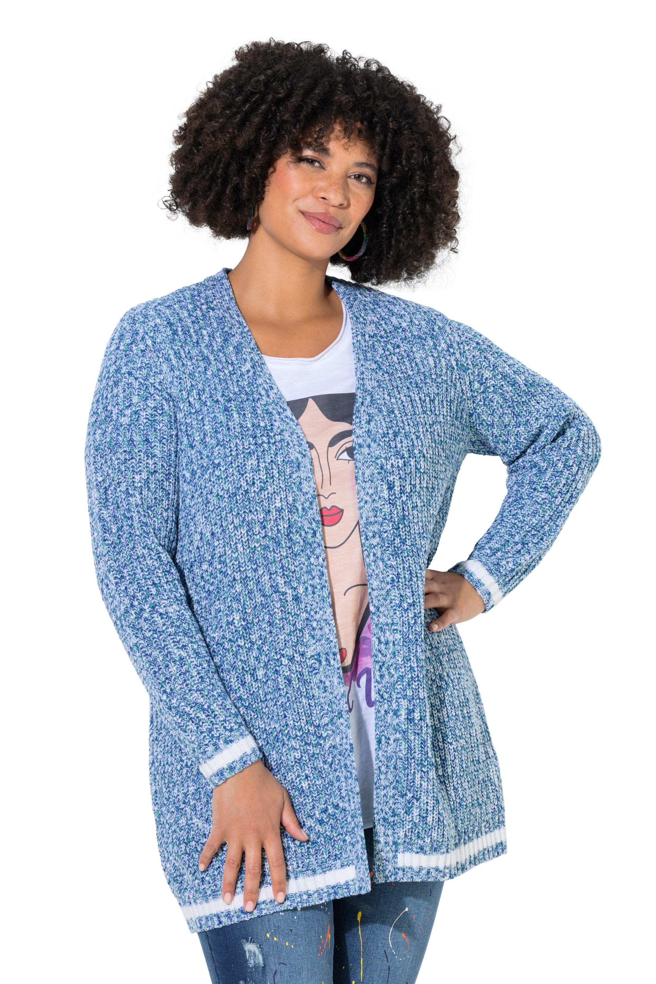 Angel of Style Strickjacke in Blau: Vorderseite