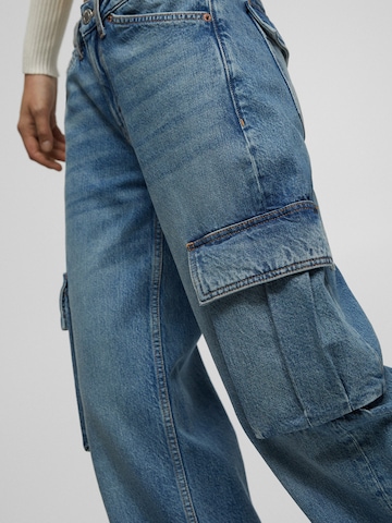 Pull&Bear Regular Cargojeans in Blauw