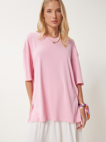 T-shirt Happiness İstanbul en rose : devant