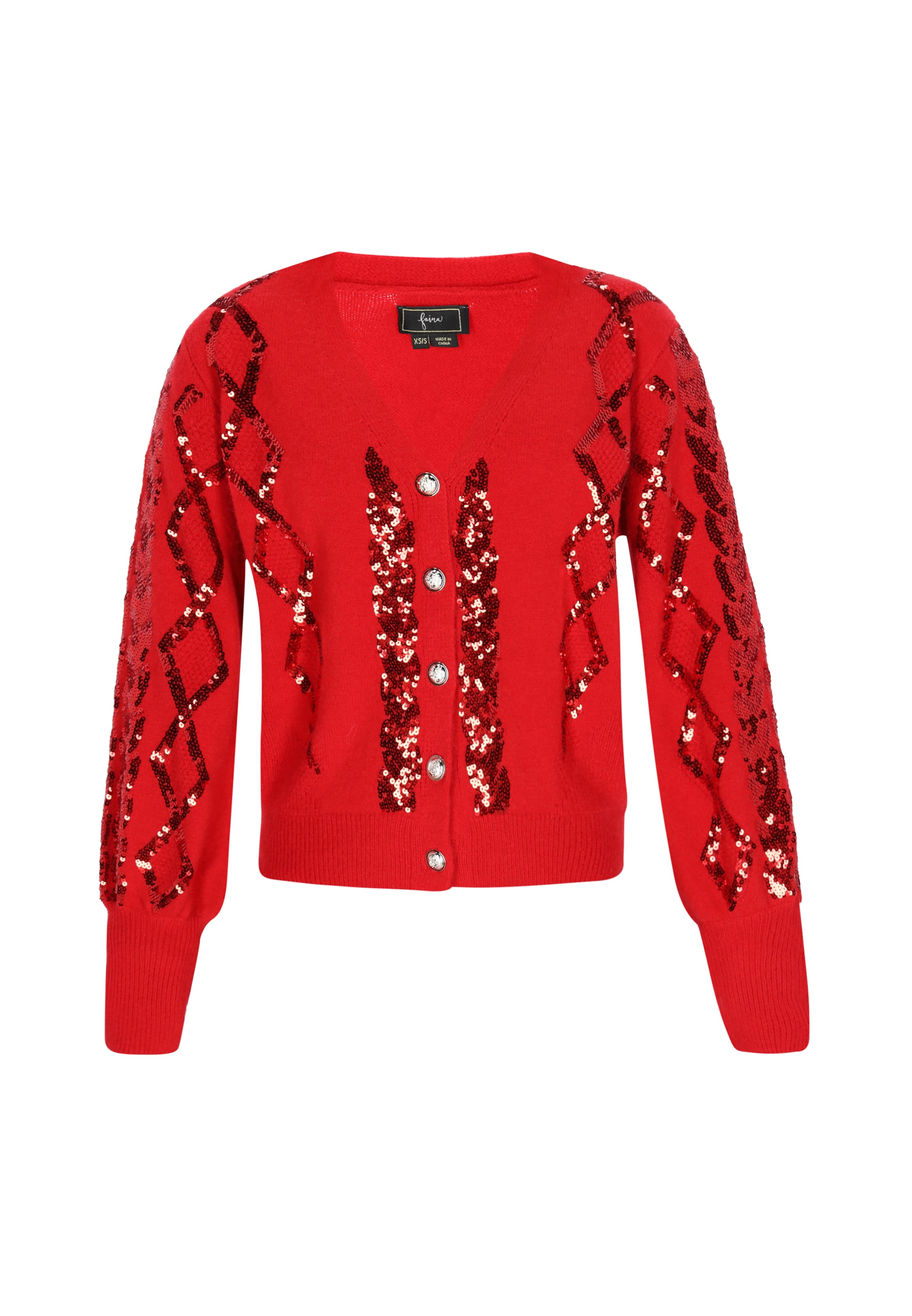 faina - Cárdigan en rojo: frente