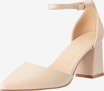 Escarpins à bride arrière Elara en beige : devant