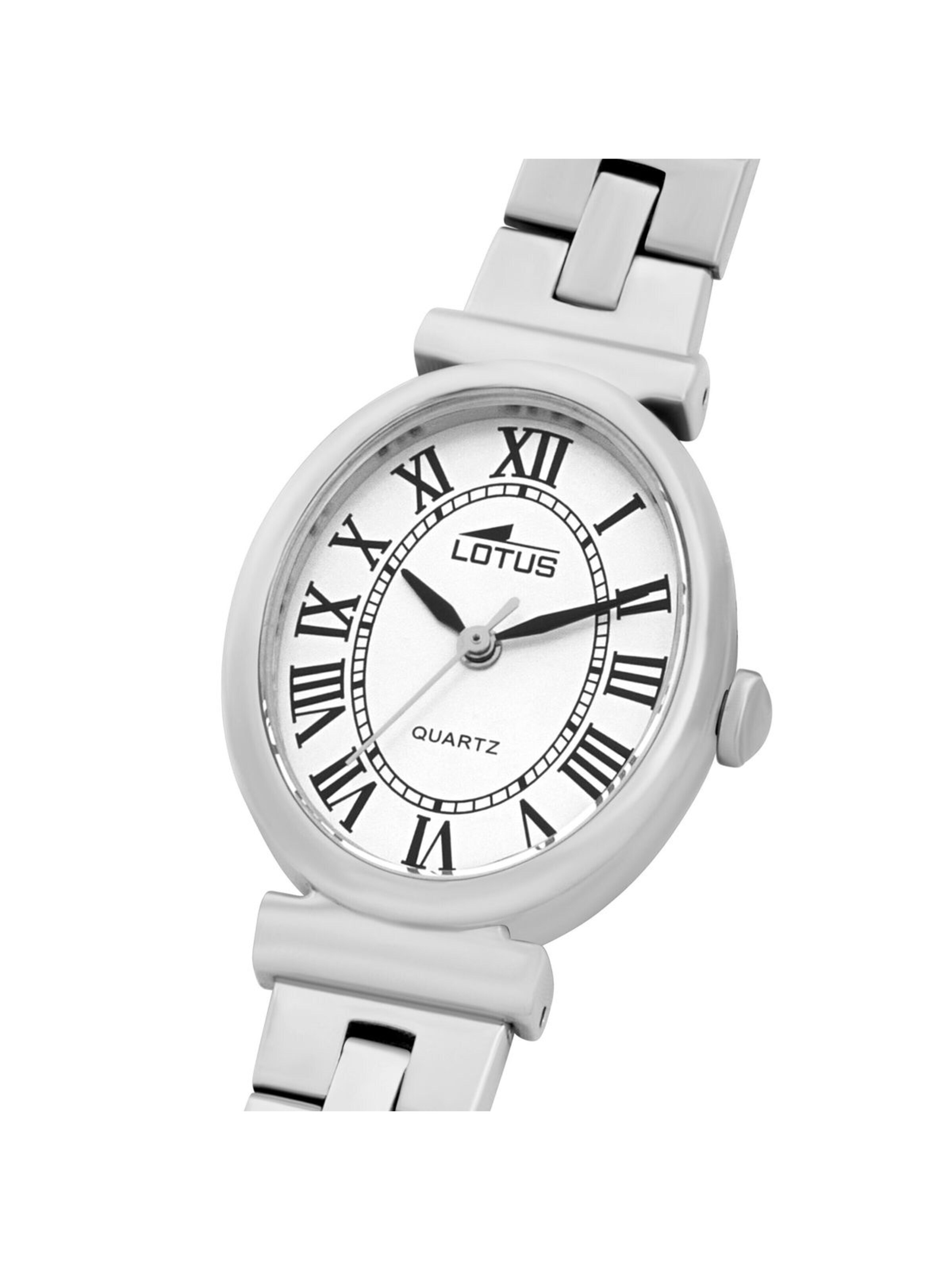 Montre à affichage analogique Lotus en argent