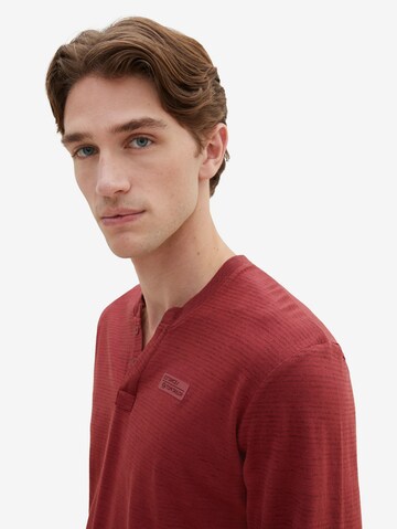 TOM TAILOR Koszulka 'Serafino' w kolorze czerwony