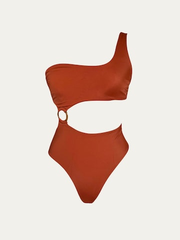 Bandeau Maillot de bain 'Biarritz One Piece' Billie Swim en marron : devant